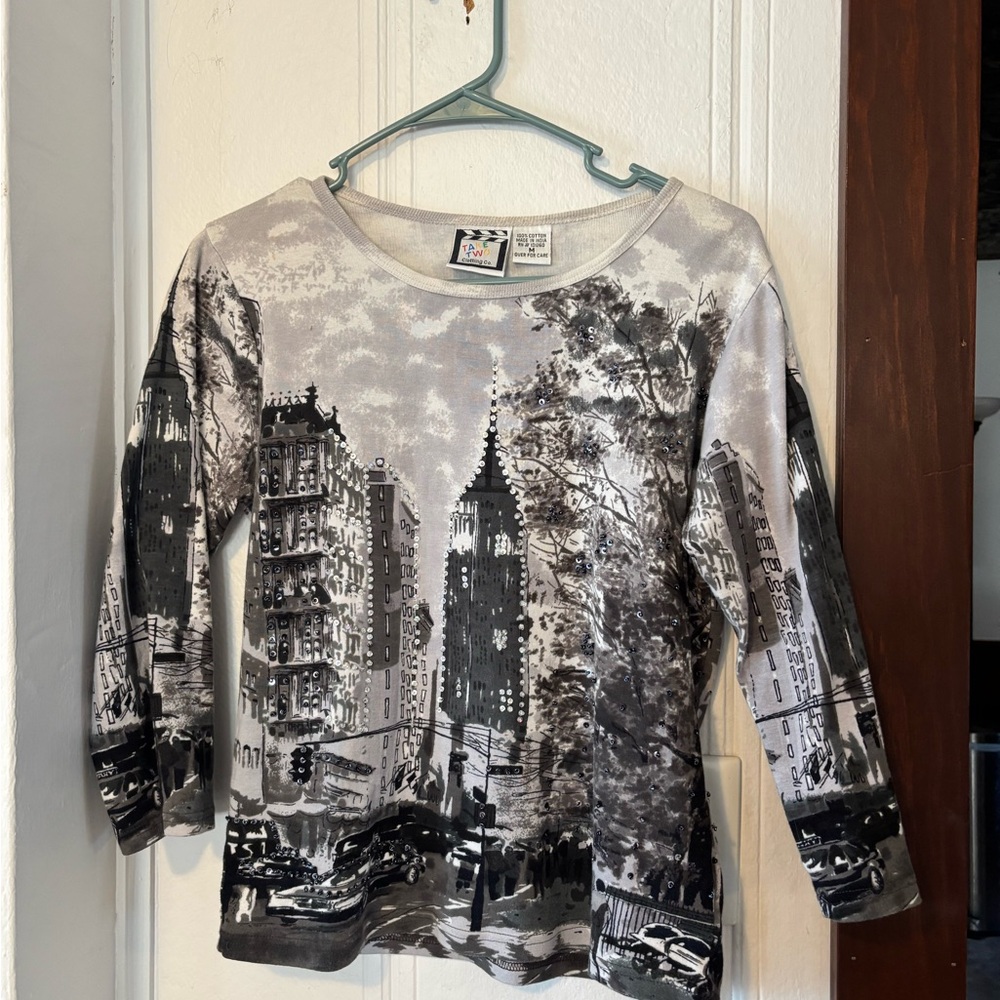 Vintage Embellished city Top
